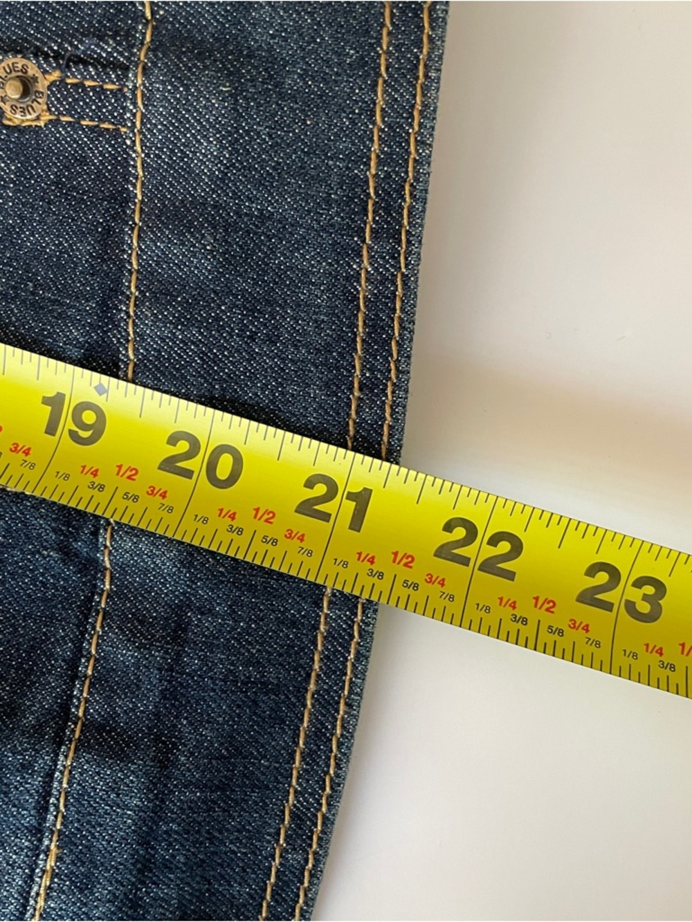 Vintage Y2K Dark Wash Denim Jean Jacket Medium Classic Indie Model Off Duty 90s - Picture 15 of 16